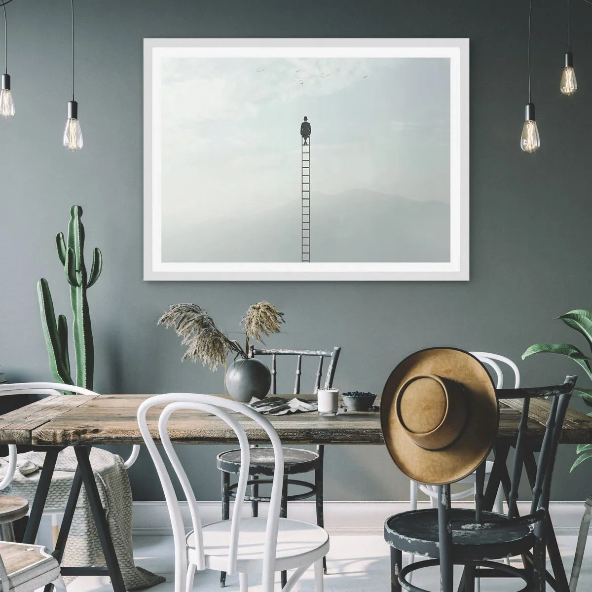 Plakat w białej ramie - Wznieś się ponadto - 100x70 cm