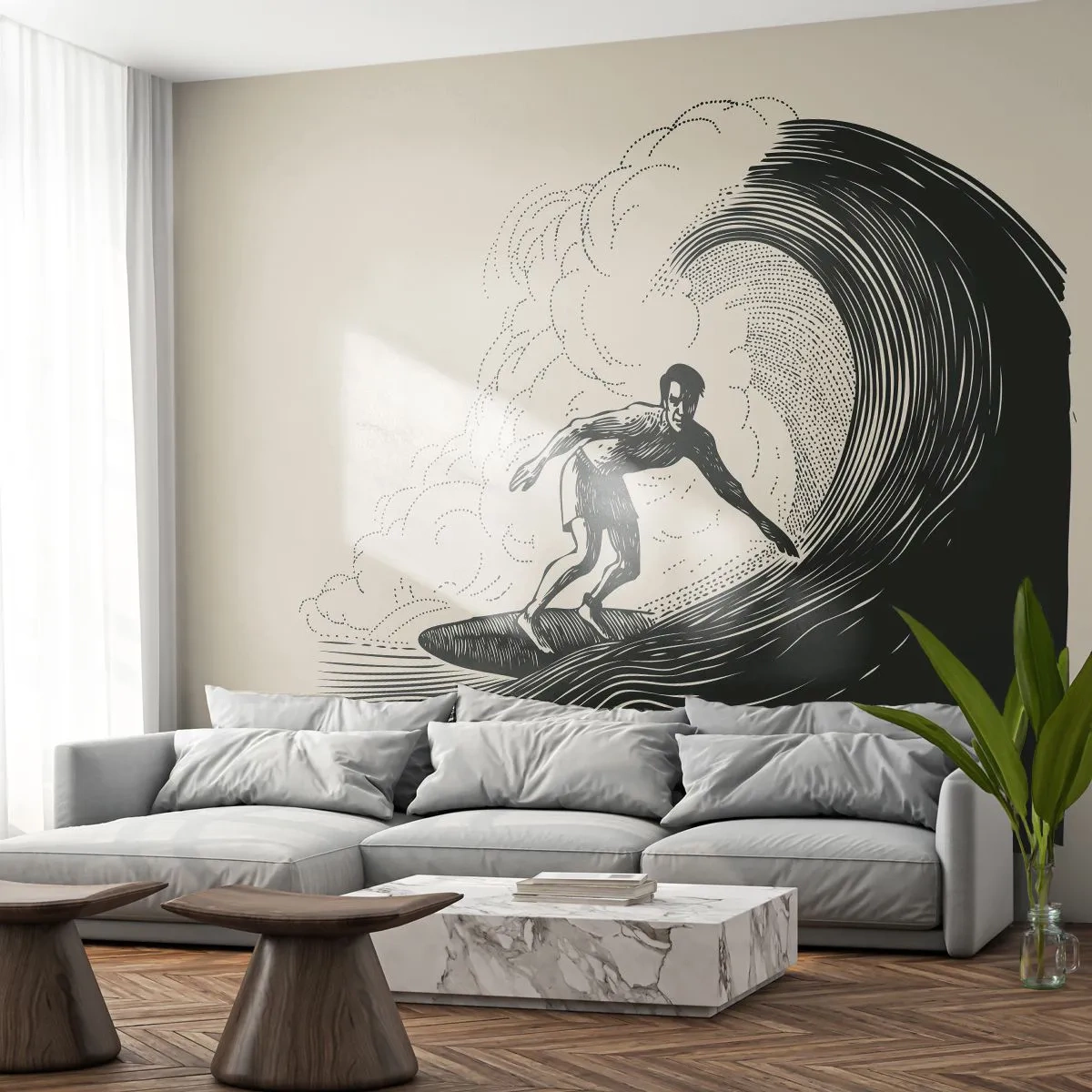 Fototapeta Samoprzylepna Deluxe Sticker - Król fali - Fala, Surfing, Sport - 250x175 cm