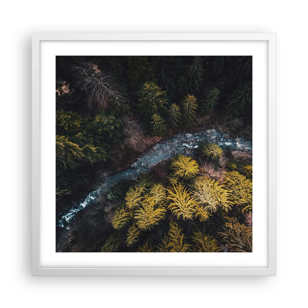 Plakat w białej ramie - Szybko, coraz szybciej - 50x50 cm