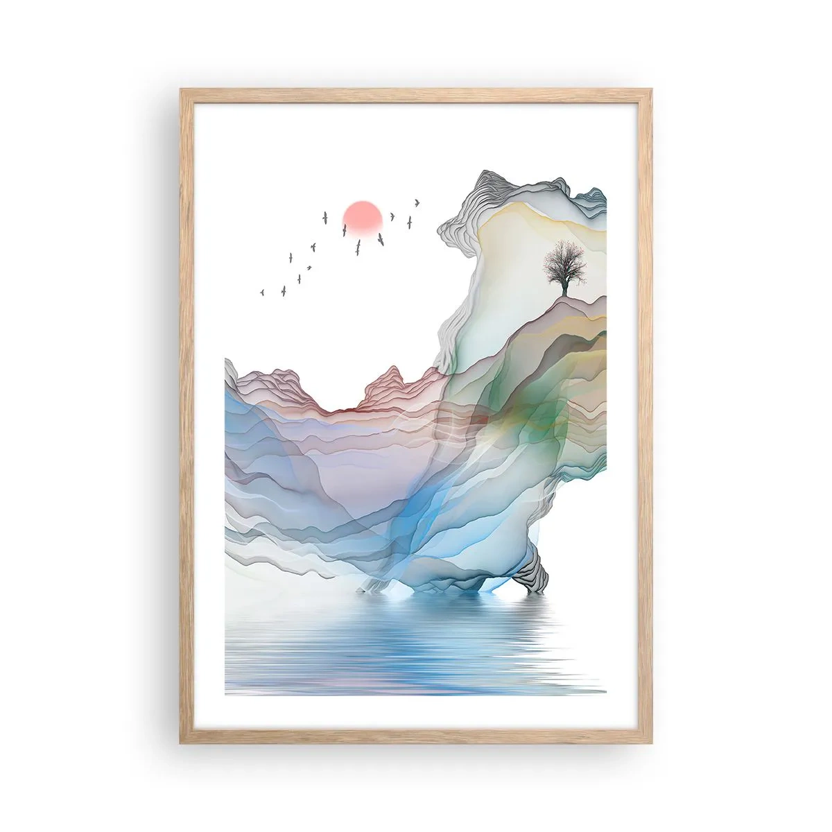 Plakat w ramie jasny dąb - Ku kryształowym górom - 50x70 cm