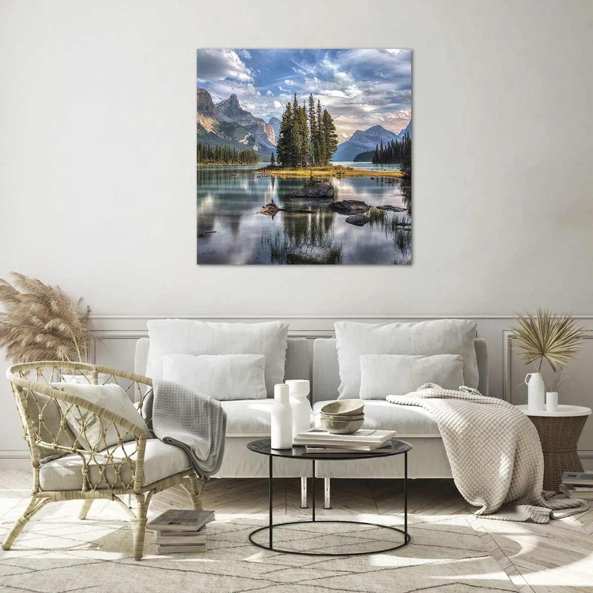 Obraz na szkle - Nad wodą wielką i czystą… - 40x40 cm