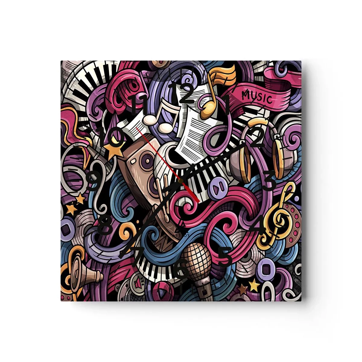 Zegar ścienny - Skomplikowana melodia - 40x40 cm