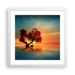 Plakat w białej ramie - Oddaleńcy i ciszyzna bezświata - 40x40 cm