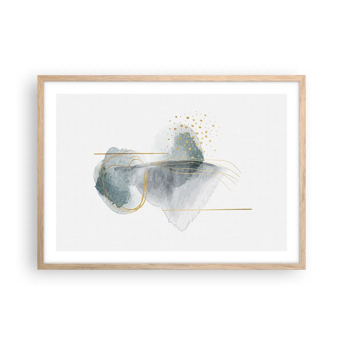 Plakat w ramie jasny dąb - O związkach szarości i złota - 70x50 cm
