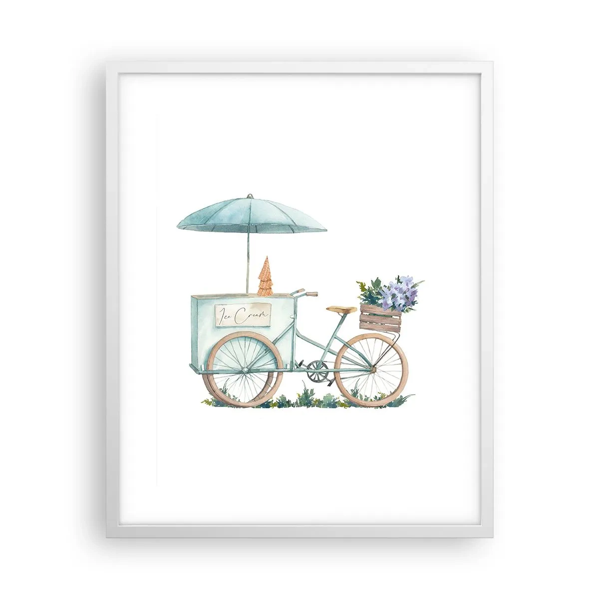 Plakat w białej ramie - Słodkie wspomnienie lata - 40x50 cm