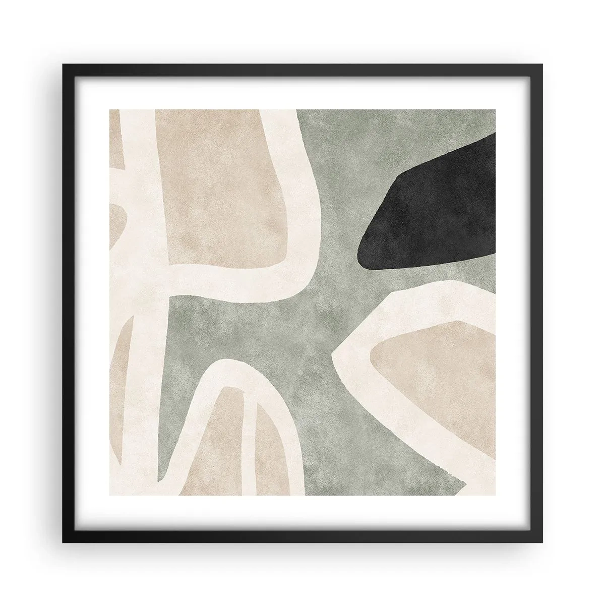 Plakat w czarnej ramie - Kompozycja z motywem czerni - 50x50 cm