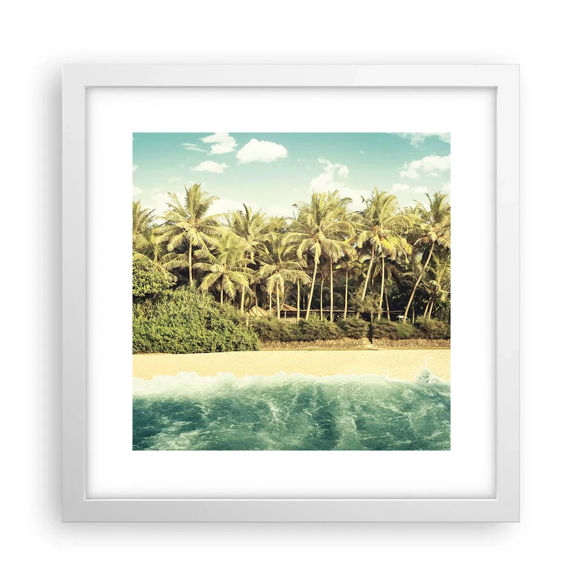 Plakat w białej ramie - A może tutaj? - 30x30 cm