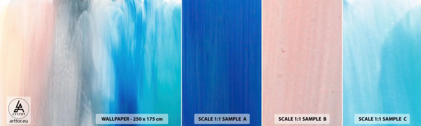 Fototapeta Próbka Samoprzylepna Deluxe Sticker - Żywioły: powietrze - Abstrakcja, Sztuka, Pastelowe - 100x30 cm