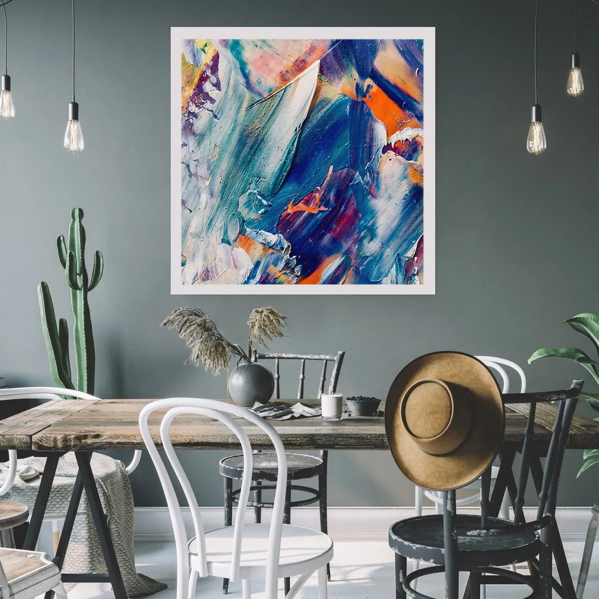 Plakat - Zamęt koloru - 50x50 cm