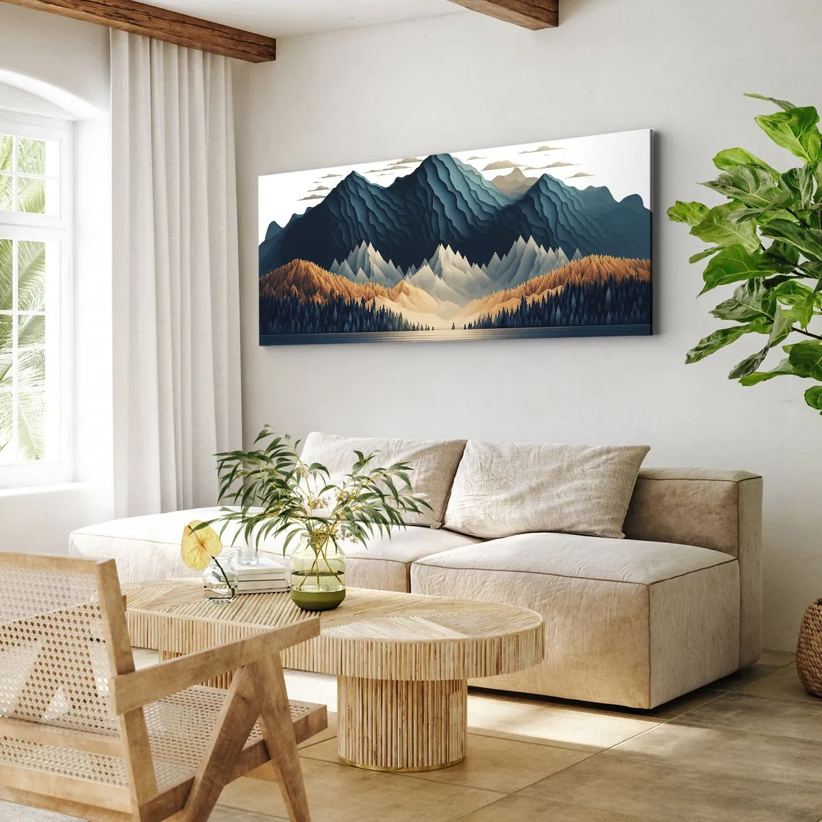 Obraz na płótnie - Pejzaż górski doskonały - 100x40 cm