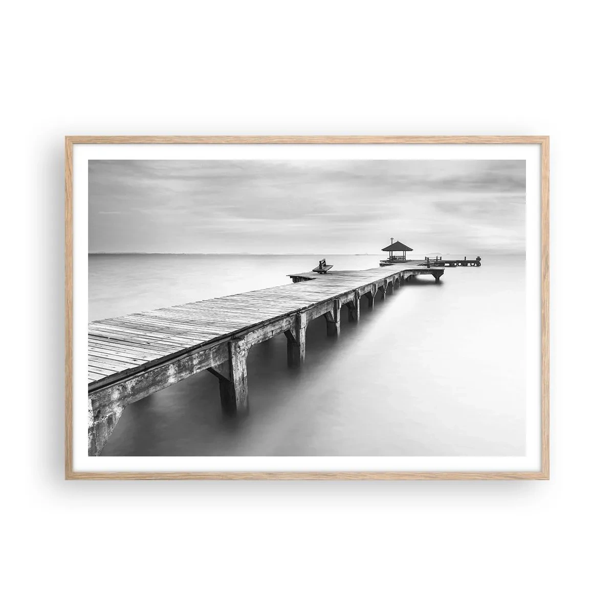 Plakat w ramie jasny dąb - W siną dal - 100x70 cm