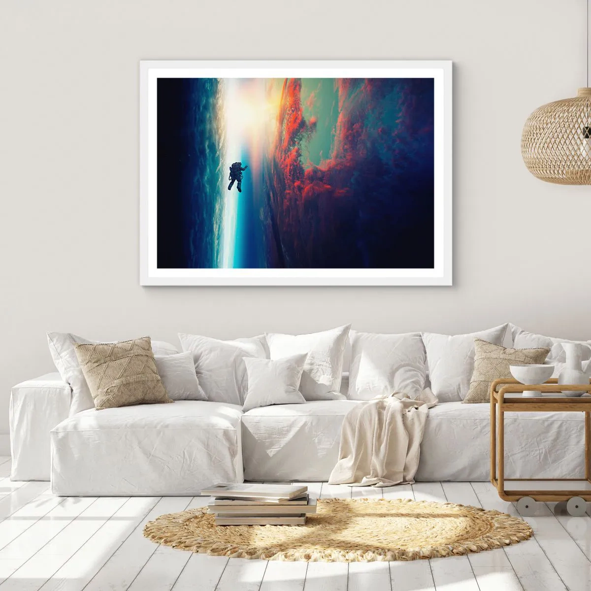 Plakat w białej ramie - Mierzyć się ze wszechświatem - 40x30 cm