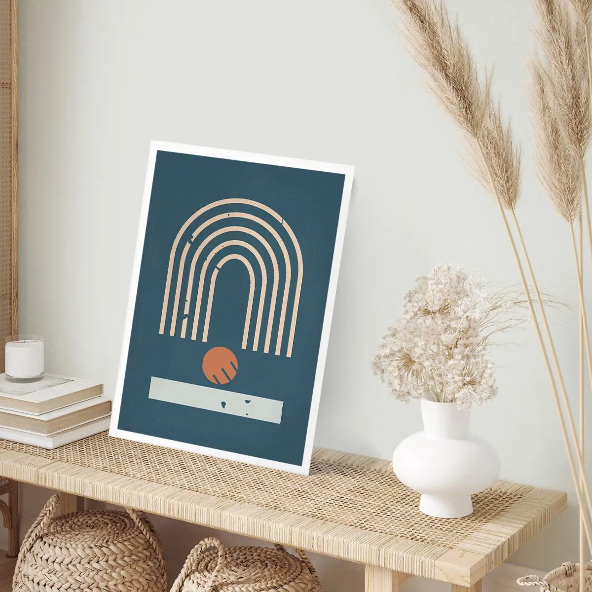 Plakat - Geometria na granacie - 70x100 cm