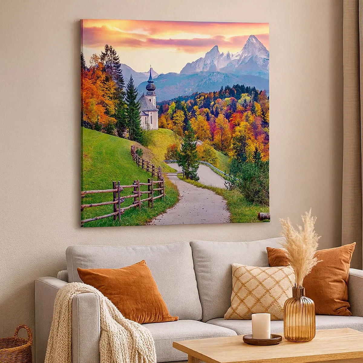 Obraz na płótnie - Pejzaż jak malowanie - 30x30 cm