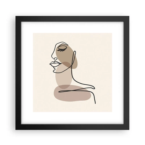 Plakat w czarnej ramie - Pewna linia piękna - 30x30 cm