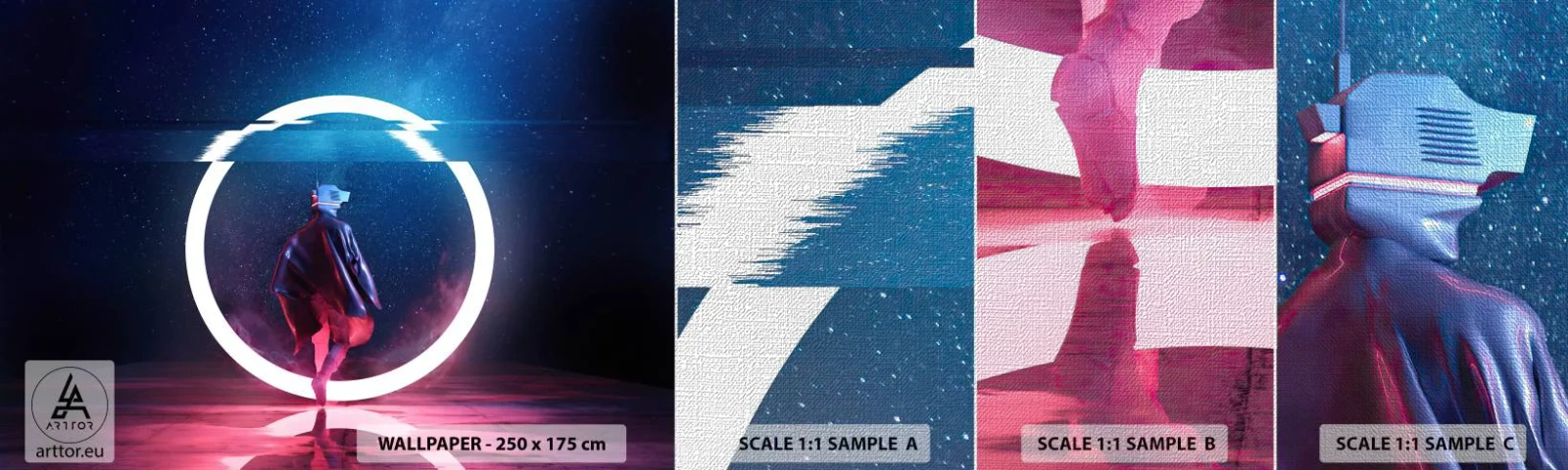 Fototapeta Próbka Premium Canvas - Między światami - Futurystyczny, Astronauta, Kosmos - 100x30 cm