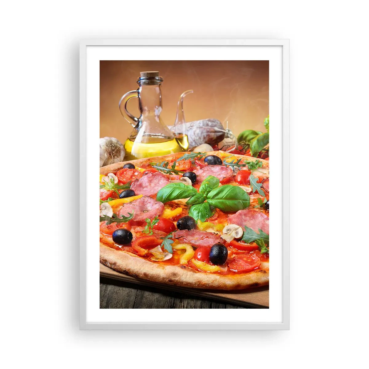 Plakat w białej ramie - Z prawdziwie włoskim smakiem - 50x70 cm