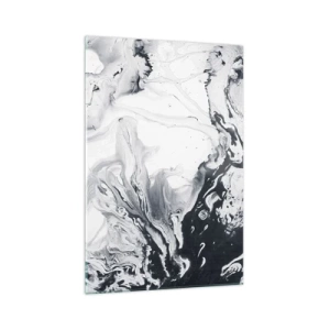 Obraz na szkle - Monochromatyczny abstrakcyjny wzór z efektem marmuru - 70x100cm - Wnętrze Ziemi - Nowoczesna dekoracja ścienna do salonu i sypialni ARTTOR