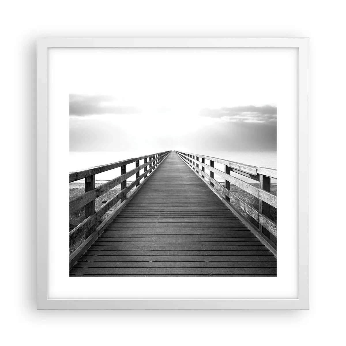 Plakat w białej ramie - W siną dal… - 40x40 cm