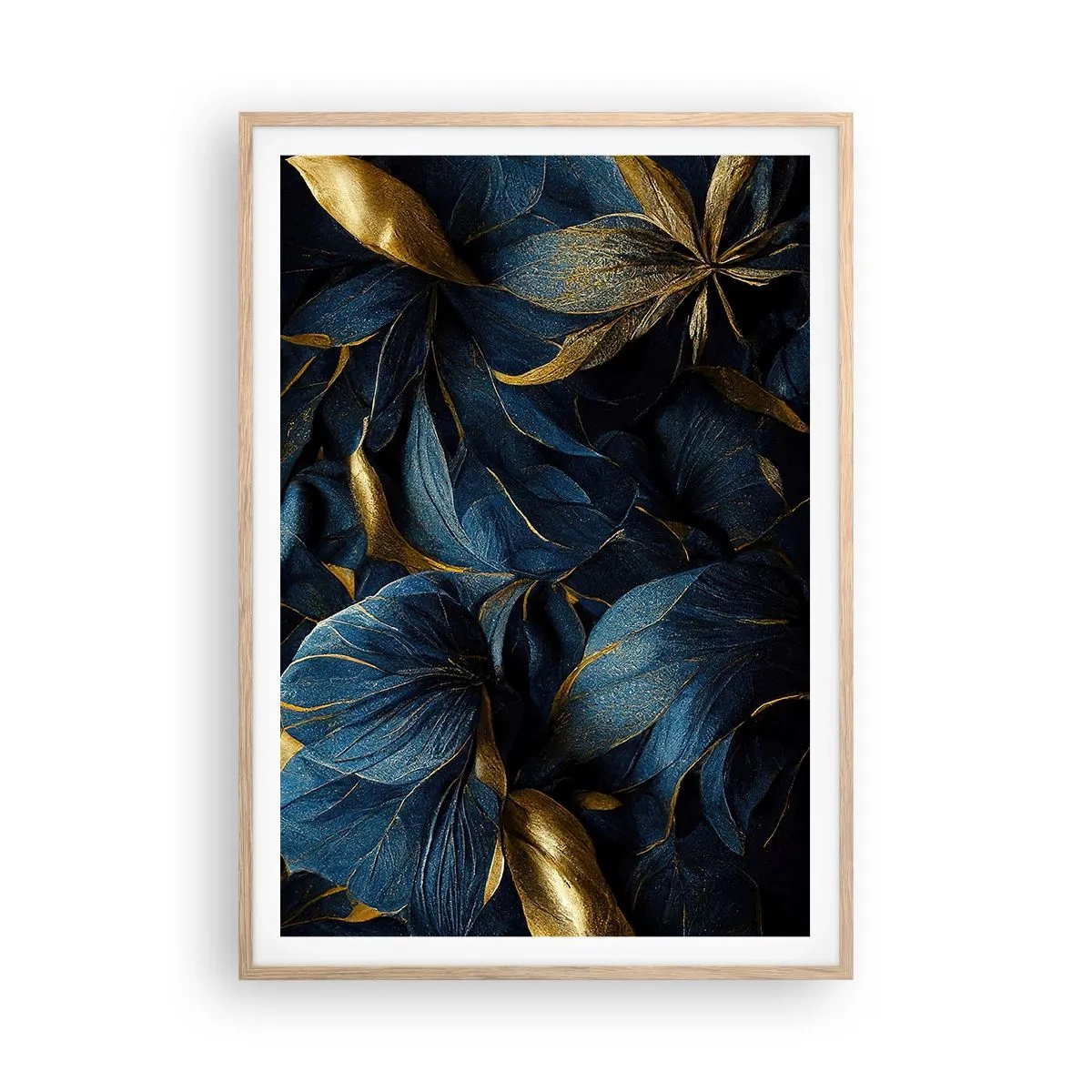 Plakat w ramie jasny dąb - Złotem podszyte - 70x100 cm