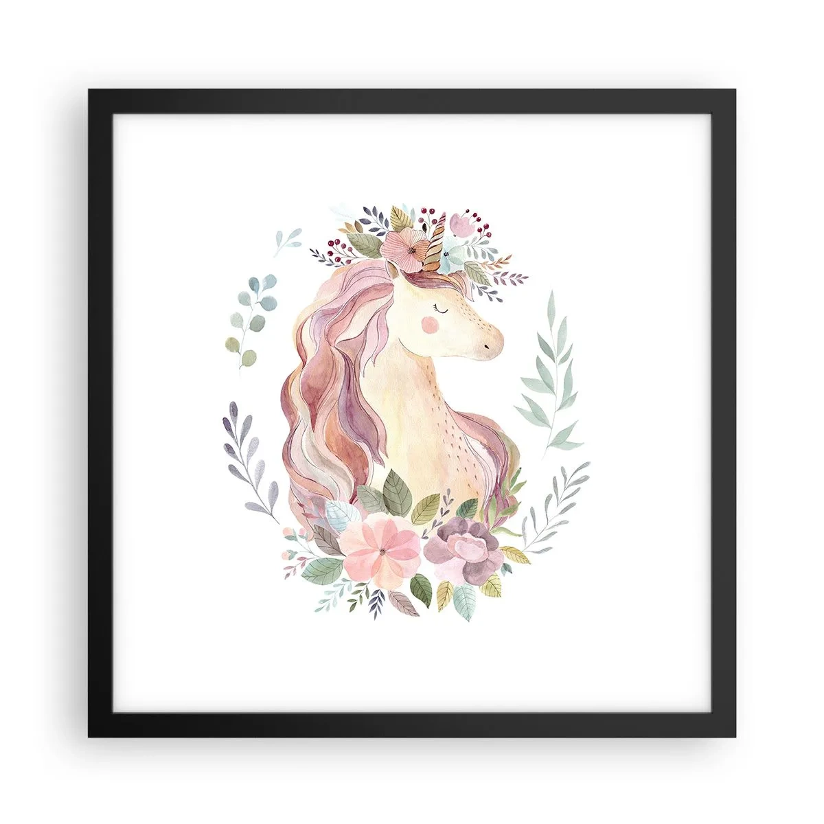 Plakat w czarnej ramie - Zaproszenie do świata baśni - 40x40 cm