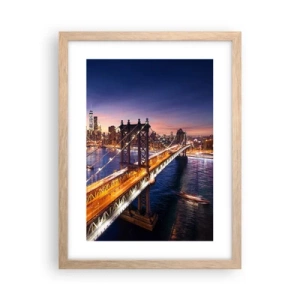 Plakat w ramie jasny dąb - Świetlistym mostem do serca miasta - 30x40 cm