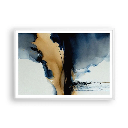 Plakat w białej ramie - Za zasłoną - 100x70 cm