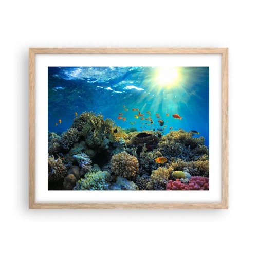 Plakat w ramie jasny dąb - Podwodne skarby - 50x40 cm