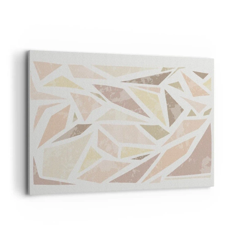 Obraz na płótnie - Abstrakcyjne geometryczne kształty w pastelowych kolorach - 100x70cm - Kompozycja witrażowa - Nowoczesna dekoracja ścienna do salonu, kuchni i sypialni ARTTOR