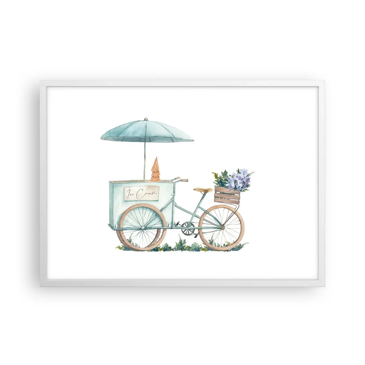 Plakat w białej ramie - Słodkie wspomnienie lata - 70x50 cm