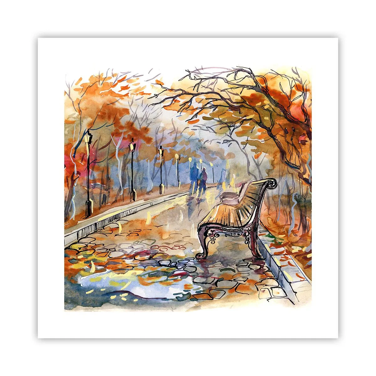 Plakat - Razem powędrować w jesień - 40x40 cm
