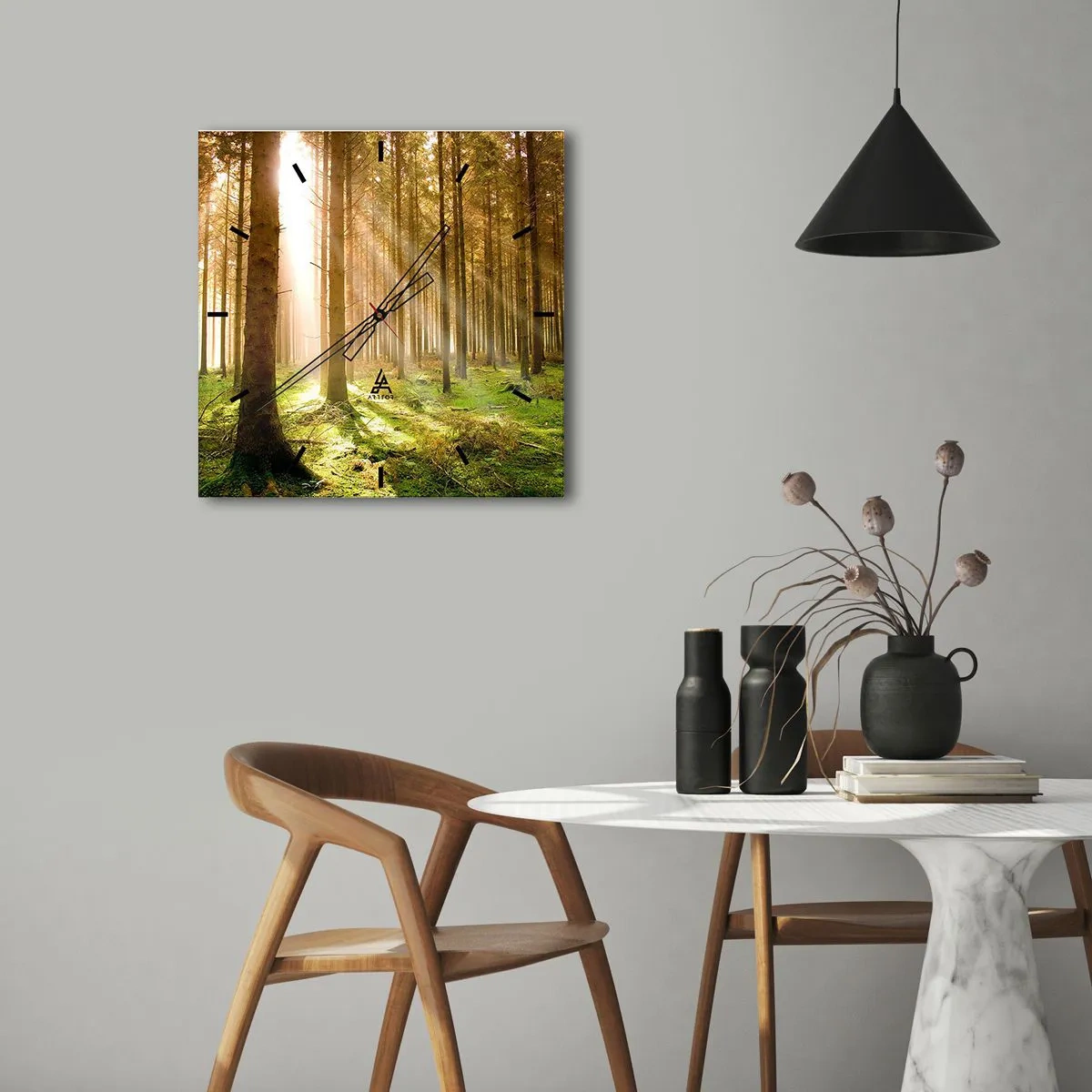 Zegar ścienny - Zaraz pojawią się elfy - 40x40 cm