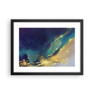 Plakat w czarnej ramie - Złote rozlewisko - 40x30 cm
