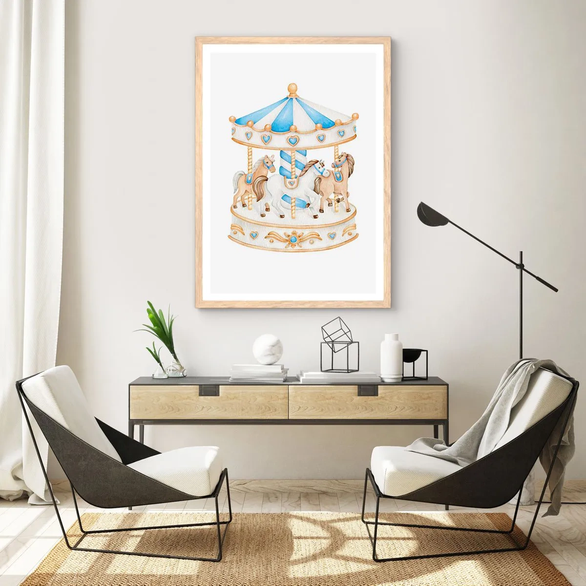 Plakat w ramie jasny dąb - Słodkie dzieciństwo - 61x91 cm