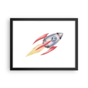 Plakat w czarnej ramie - Wyżej, prędzej, dalej - 40x30 cm