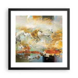 Plakat w czarnej ramie - Galopem przez światło - 40x40 cm
