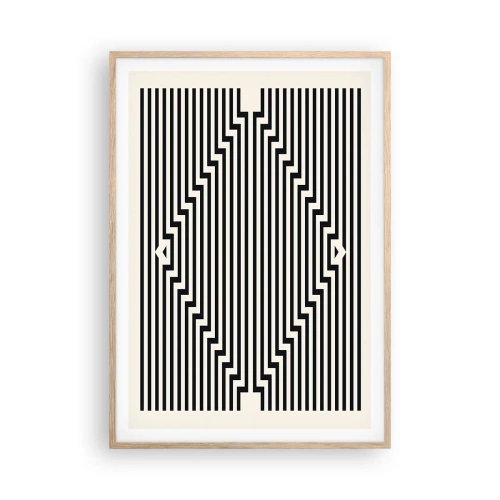 Plakat w ramie jasny dąb - Geometryczna iluzja - 70x100 cm