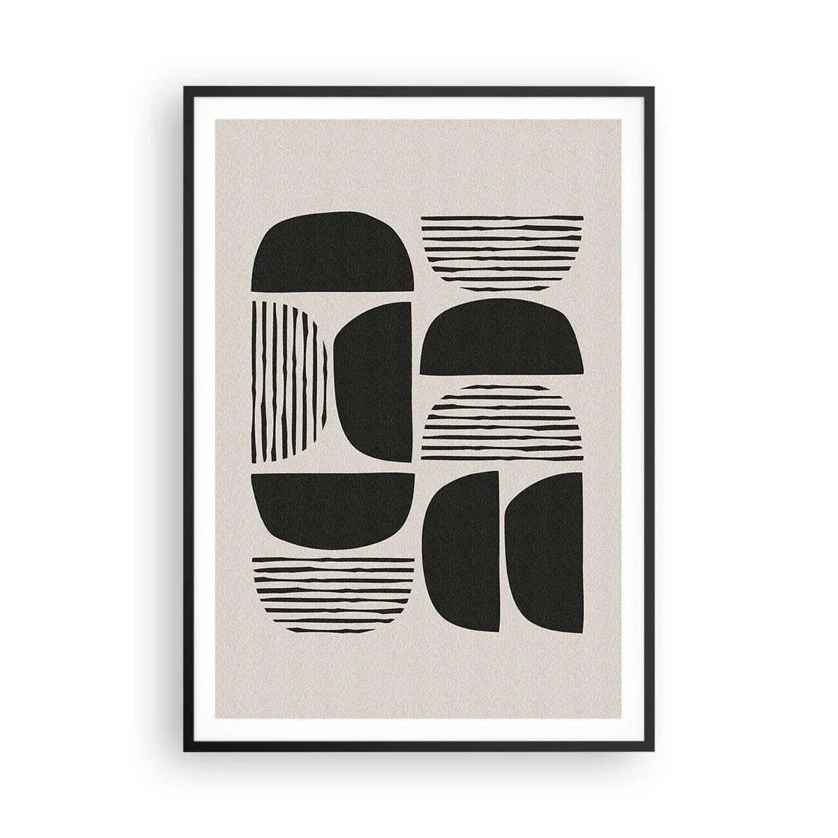 Plakat w czarnej ramie - Połowiczne układy - 70x100 cm