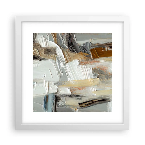 Plakat w białej ramie - Barwne nawarstwienia - 30x30 cm