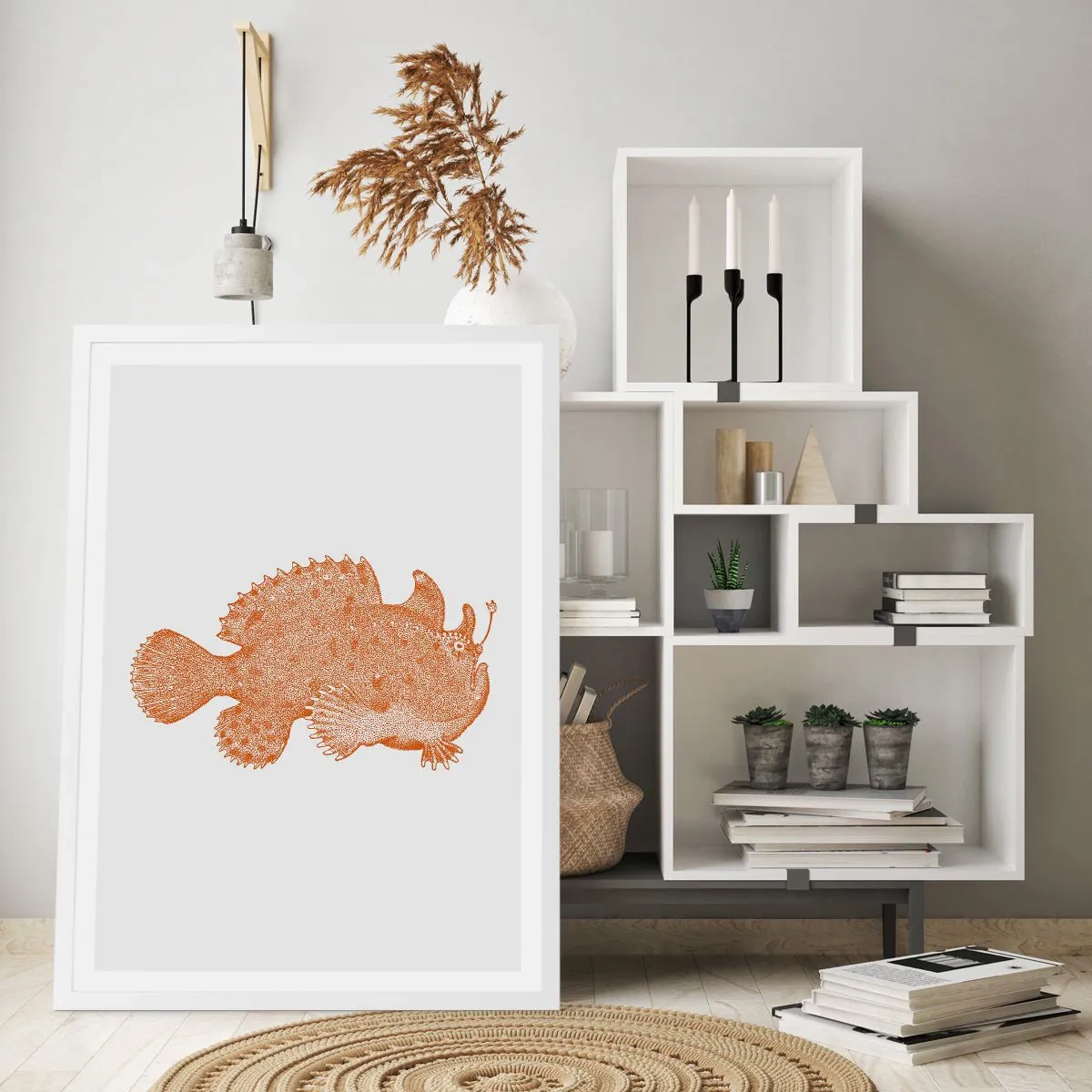 Plakat w białej ramie - A jednak ryba - 30x40 cm