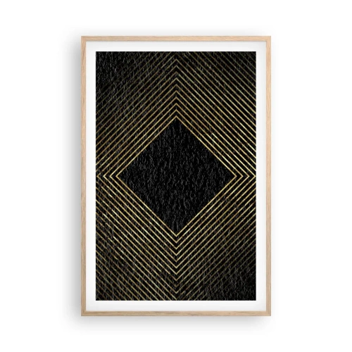 Plakat w ramie jasny dąb - Geometria w stylu glamour - 61x91 cm