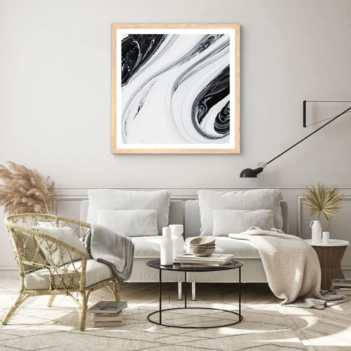 Plakat w ramie jasny dąb - Połączenie przeciwieństw - 30x30 cm