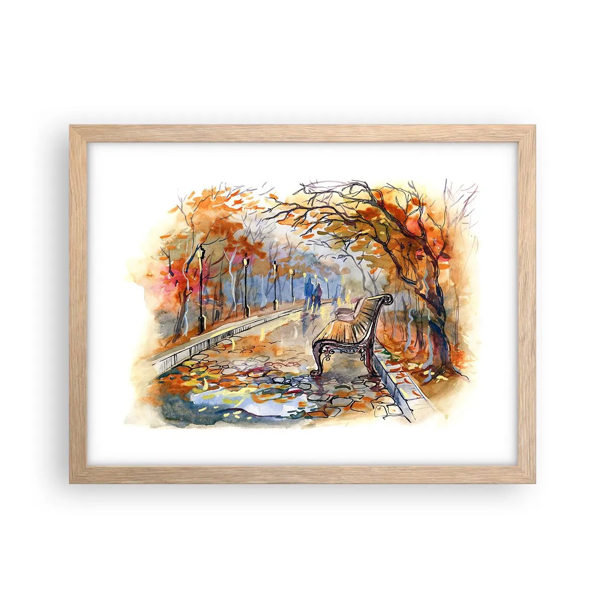 Plakat w ramie jasny dąb - Razem powędrować w jesień - 40x30 cm