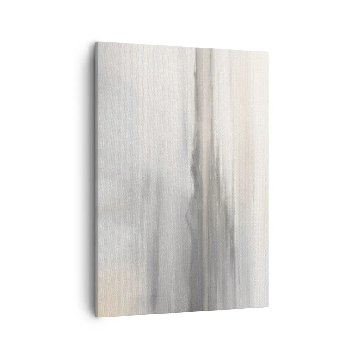 Obraz na płótnie - Subtelna abstrakcja w odcieniach szarości i beżu - 50x70cm - Zamyślona dal - Nowoczesna dekoracja ścienna do salonu, kuchni i sypialni ARTTOR