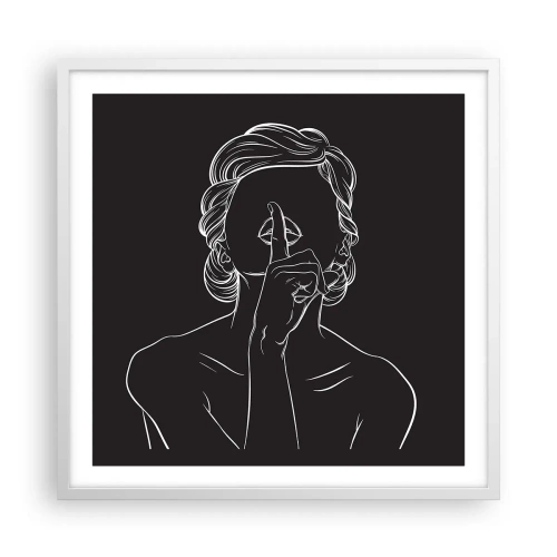 Plakat w białej ramie - Piękno rozkwita w ciszy - 60x60 cm