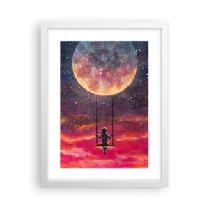 Plakat w białej ramie - Bujać w obłokach - 30x40 cm