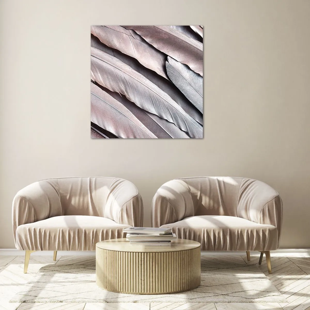 Obraz na szkle - W różowej srebrzystości - 70x70 cm