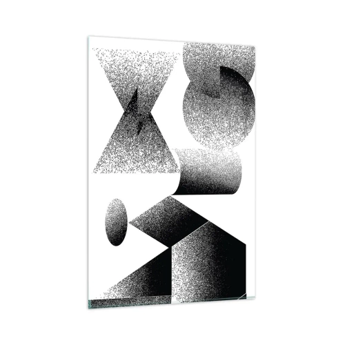 Obraz na szkle - Geometria złożona z kątów i owalnych kształtów - 80x120cm - Kąty i owale - Nowoczesna dekoracja ścienna do salonu i sypialni ARTTOR