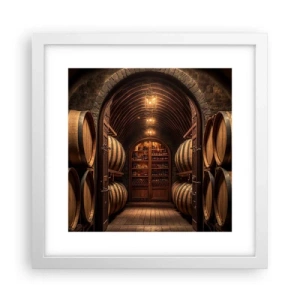 Plakat w białej ramie - Klimatyczna piwnica - 30x30 cm