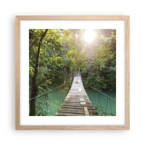 Plakat w ramie jasny dąb - Nad lazurową wodą do lazurowego lasu - 40x40 cm